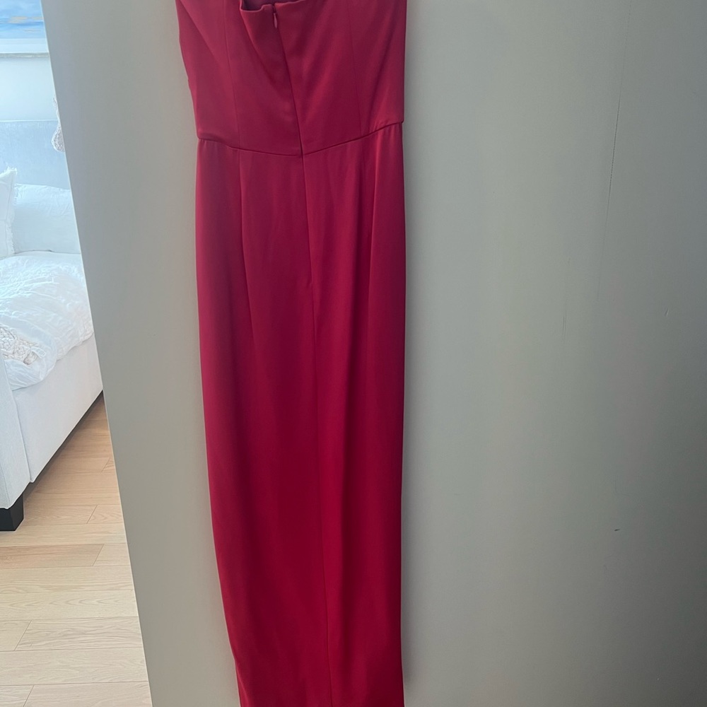 Sau Lee Pink Ruched Strapless Gown for Wedding Guest - Picture 7 of 9